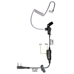[Star-K1] Klein Star-K1 1-Wire Covert Earpiece, Tube - Kenwood, Relm, Hytera