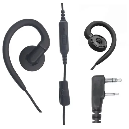 [SVL-B1W-K] Magnum SVL-B1W-K Braided Slim Swivel Earpiece, Mic - Kenwood 2-pin