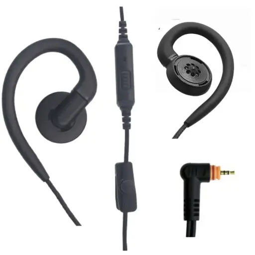 [SVL-B1W-M14] Magnum SVL-B1W-M14 Braided Slim Swivel Earpiece, Mic - Motorola TLK, TLK, Maxon TPD