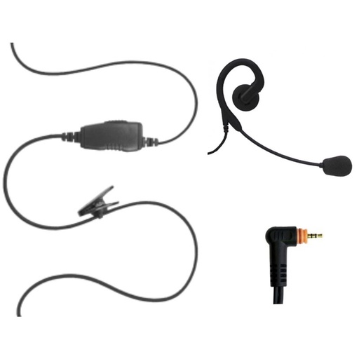 [SVLB-B1W-M14] Magnum SVLB-B1W-M14 Braided Slim Swivel Earpiece, Boom Mic - Motorola TLK, Maxon TPD