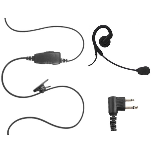 [SVLB-B1W-M] Magnum SVLB-B1W-M Braided Slim Swivel Earpiece, Boom Mic - Motorola BPR, CP100d
