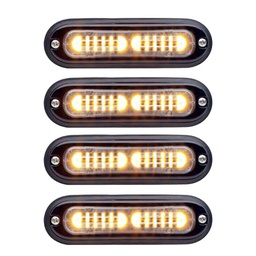 [TLIA-4] Whelen TLIA ION T-Series 12VDC Warning Light, Clear - Amber 4 Pack