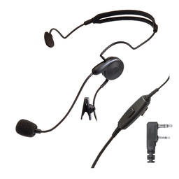 [V4-BA2KA5] OTTO V4-BA2KA5 Breeze Single On-Ear Headset, In-line PTT - Kenwood 2-Pin
