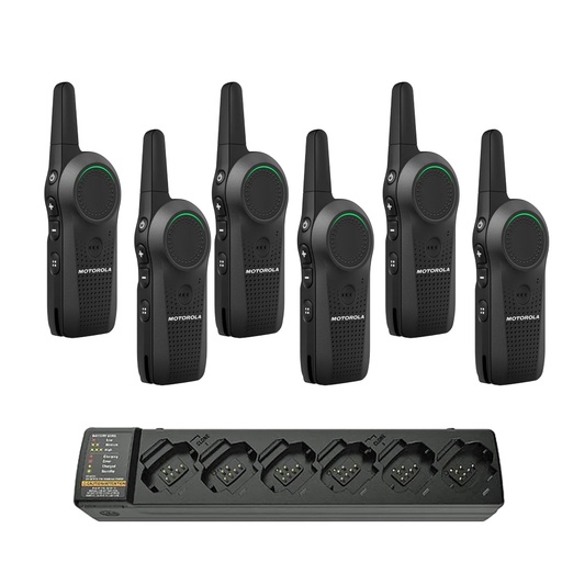 [MUC-6DLR] Motorola DLR110 Curve 900 MHz/WiFi Digital Radio 6-Pack, Charger