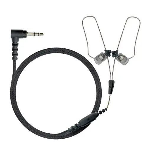 N-ear 360 Flexo Dynamic Braided Fiber Dual Ear Receive-Only Earpiece Kit, 24 inch Cable