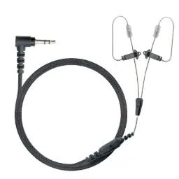 [RO-360+24-3.5-D] N-ear 360 Original Dual Ear Receive-Only Earpiece Kit, Braided Fiber 24 inch Cable, 3.5mm