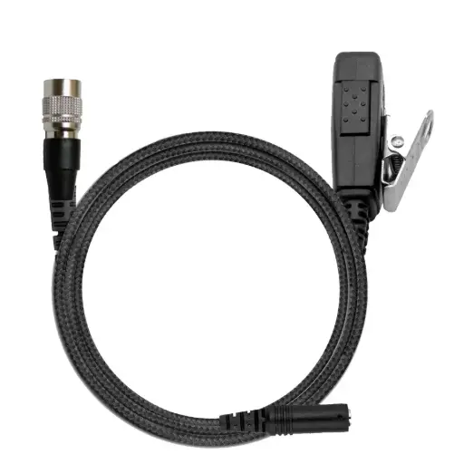 [3.5F+2W-HIROSE] N-ear 3.5F+2W-HIROSE 2-Wire Braided Fiber Mic, PTT, 3.5mm - Quick Disconnect