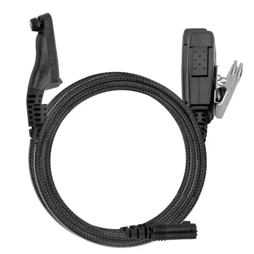 [3.5F+2W-M12] N-ear 3.5F+2W-M12 2-Wire Braided Fiber Mic, PTT, 3.5mm - Motorola APX