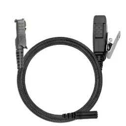 [3.5F+2W-M15] N-ear 3.5F+2W-M15 2-Wire Braided Fiber Mic, PTT, 3.5mm - Motorola R5, XPR 3000e
