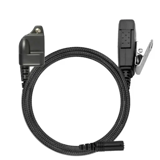 [3.5F+2W-HR2] N-ear 3.5F+2W-HR2 2-Wire Braided Fiber Mic, PTT, 3.5mm - L3Harris XG-75, XL-95