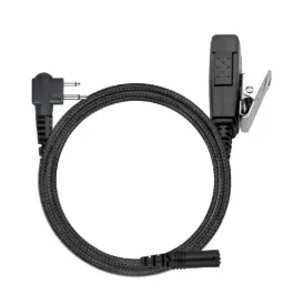[3.5F+1WB-M] N-ear 3.5F+1WB-M 1-Wire Braided Fiber Mic, PTT, 3.5mm - Motorola 2-pin