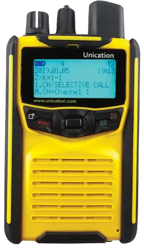 [AG185AX1-XEY6UN] Unication G1 Yellow Voice Pager - VHF 137-153 MHz, Charger (only 3 available)