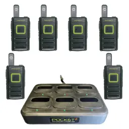 Klein Pocket+ UHF 1.5 Watt 2-Way Radio 6-Pack & Charger