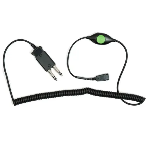 [S D145-PTT] SHG S D145-PTT 6 Wire 2 Prong Corded In-line PTT - Poly QD