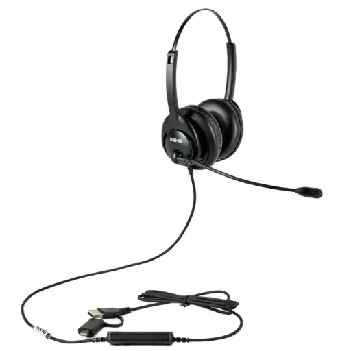 [S 5400 USB-MOTH] SHG S 5400 USB-BOTH Binaural USB-A Headset, Noise-Cancelling Mic, In-Line Controls