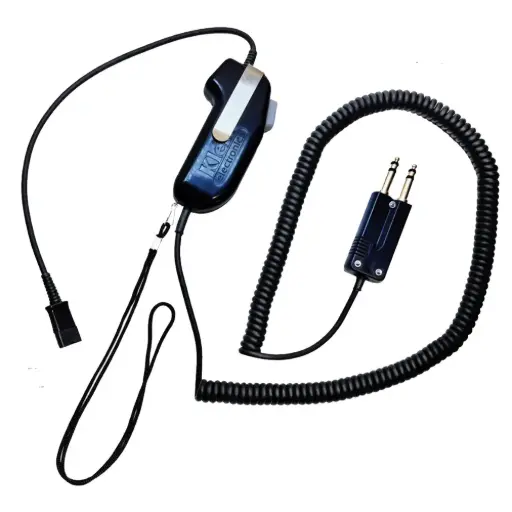 [Dispatch-15] Klein Dispatch-15 PTT Hand Grip PTT, 2-Prong, 15' Coil Cord - Replaces Poly SHS1890