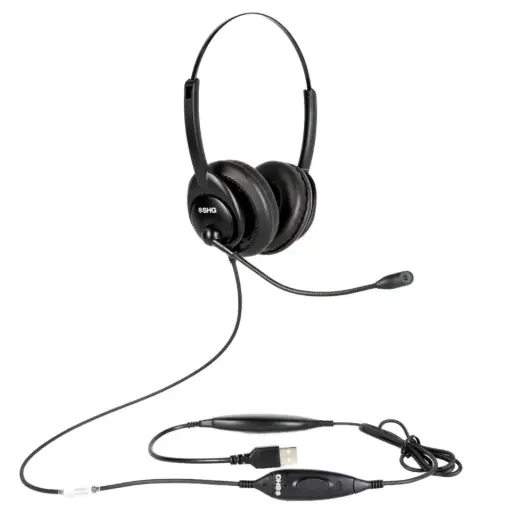 [S M5400] SHG S M5400 BOTH-PTT Military Binaural USB Headset, Noise-Cancelling Mic, PTT