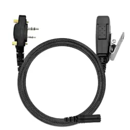 [3.5F+1WB-S3B] N-ear 3.5F+1WB-S3B 1-Wire Braided Fiber Mic, PTT, 3.5mm - Icom F1000, F2000