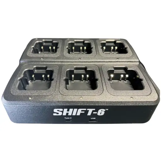 [SHIFT-6] Klein 6-Pocket Desktop Charger, USB ports - Shift DMR Radio