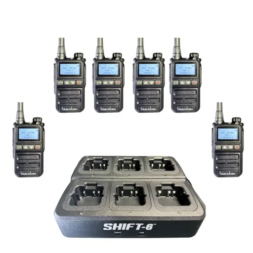[Shift-MUC6] Klein Shift UHF DMR Digital 2-Way Display Radio 6-Pack, Charger