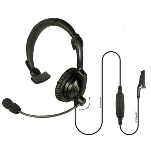 [HLP-SNL-33] Pryme HLP-SNL-33 Lightweight Padded Headset, Boom Mic - Motorola HT750/1250/1550, PR860